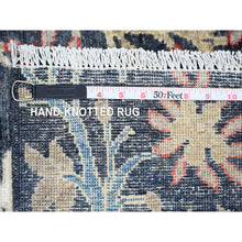 Load image into Gallery viewer, 6'x6' Space Cadet Blue, Afghan Peshawar With Birds Of Paradise Design, Hand Knotted, Soft Wool, Veggie Dyes, Square, Oriental Rug FWR121530