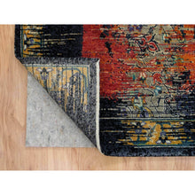 Load image into Gallery viewer, 9'x12'1" Rust Red & Black, Ghazni Wool Hand Knotted, Ancient Ottoman Erased Design, Oriental Rug FWR391026