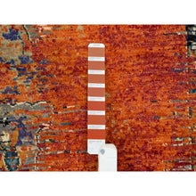 Load image into Gallery viewer, 9'x12'1" Rust Red & Black, Ghazni Wool Hand Knotted, Ancient Ottoman Erased Design, Oriental Rug FWR391026