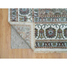 Load image into Gallery viewer, 8'10"x11'10" Vista White, Shiraz Reimagined, Organic Wool, Hand Knotted, Natural Dyes, Unique Flower Rosettes Border Design, Thick And Plush, Sustainable Oriental Rug FWR395136