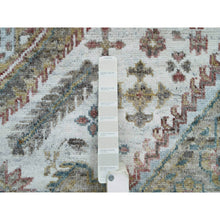 Load image into Gallery viewer, 8'10"x11'10" Vista White, Shiraz Reimagined, Organic Wool, Hand Knotted, Natural Dyes, Unique Flower Rosettes Border Design, Thick And Plush, Sustainable Oriental Rug FWR395136