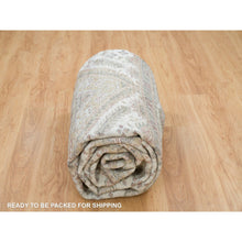 Load image into Gallery viewer, 8'10"x11'10" Vista White, Shiraz Reimagined, Organic Wool, Hand Knotted, Natural Dyes, Unique Flower Rosettes Border Design, Thick And Plush, Sustainable Oriental Rug FWR395136