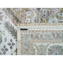 Load image into Gallery viewer, 8'10"x11'10" Vista White, Shiraz Reimagined, Organic Wool, Hand Knotted, Natural Dyes, Unique Flower Rosettes Border Design, Thick And Plush, Sustainable Oriental Rug FWR395136