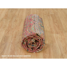 Load image into Gallery viewer, 9'x11'9" Fire Brick Red, Hand Knotted, Antiqued Oushak Reimagined Repetitive Star And Rosette Design, Sheared Low, Soft Wool, Oriental Rug FWR395622