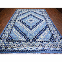 Load image into Gallery viewer, 8'9"x11'9" Little Boy Blue, Anatolian Village Inspired With Repetitive Geometric Pattern Natural Dyes, Soft And Shiny Wool Hand Knotted, Oriental Rug FWR439584