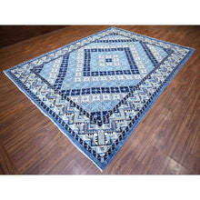 Load image into Gallery viewer, 8'9"x11'9" Little Boy Blue, Anatolian Village Inspired With Repetitive Geometric Pattern Natural Dyes, Soft And Shiny Wool Hand Knotted, Oriental Rug FWR439584