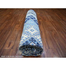 Load image into Gallery viewer, 8'9"x11'9" Little Boy Blue, Anatolian Village Inspired With Repetitive Geometric Pattern Natural Dyes, Soft And Shiny Wool Hand Knotted, Oriental Rug FWR439584