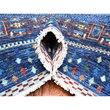 Load image into Gallery viewer, 9'x12' Yale Blue, Fine Kashkuli Gabbeh With Small Animals And Human Figurines, Pure Wool, Natural Dyes, Hand Knotted, Oriental Rug FWR447606
