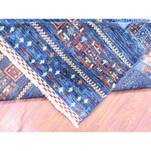 Load image into Gallery viewer, 9'x12' Yale Blue, Fine Kashkuli Gabbeh With Small Animals And Human Figurines, Pure Wool, Natural Dyes, Hand Knotted, Oriental Rug FWR447606