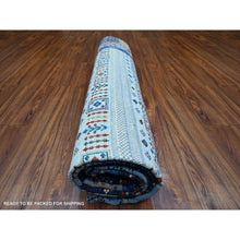 Load image into Gallery viewer, 9'x12' Yale Blue, Fine Kashkuli Gabbeh With Small Animals And Human Figurines, Pure Wool, Natural Dyes, Hand Knotted, Oriental Rug FWR447606