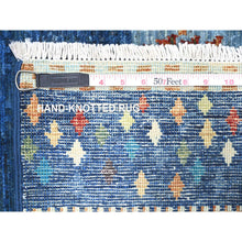 Load image into Gallery viewer, 9'x12' Yale Blue, Fine Kashkuli Gabbeh With Small Animals And Human Figurines, Pure Wool, Natural Dyes, Hand Knotted, Oriental Rug FWR447606