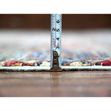 Load image into Gallery viewer, 8'10"x11'10" Vista White, Afghan Super Kazak With Khorjin Design With Colorful Tassels, Natural Dyes, Densely Woven Ghazni Wool, Hand Knotted, Oriental Rug FWR447714