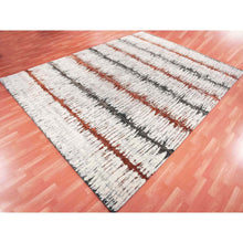 Load image into Gallery viewer, 8'10"x11'10" Earth Tone Colors, Modern, Cardiac Design, Pure Silk And Textured Wool, Hand Knotted Oriental Rug FWR451770