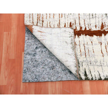Load image into Gallery viewer, 8'10"x11'10" Earth Tone Colors, Modern, Cardiac Design, Pure Silk And Textured Wool, Hand Knotted Oriental Rug FWR451770