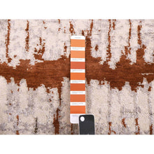 Load image into Gallery viewer, 8'10"x11'10" Earth Tone Colors, Modern, Cardiac Design, Pure Silk And Textured Wool, Hand Knotted Oriental Rug FWR451770