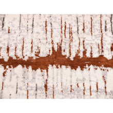 Load image into Gallery viewer, 8'10"x11'10" Earth Tone Colors, Modern, Cardiac Design, Pure Silk And Textured Wool, Hand Knotted Oriental Rug FWR451770