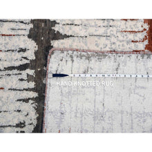 Load image into Gallery viewer, 8'10"x11'10" Earth Tone Colors, Modern, Cardiac Design, Pure Silk And Textured Wool, Hand Knotted Oriental Rug FWR451770