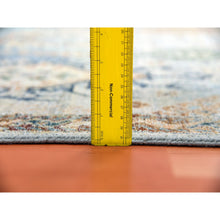 Load image into Gallery viewer, 9'x11'10" Quarry Blue, Vegetable Dyes, Caucasian Gul Motifs Design, All Over Borderless, Soft And Vibrant Wool, Shaved Down Hand Knotted Zero Pile Oriental Rug FWR451938