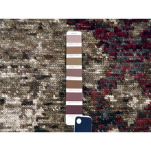 Load image into Gallery viewer, 9'1"x11'10" Green With Pop Of Red, Abrash, Salt And Pepper, Persian Mahal Design, Soft 100% Wool, Hand Knotted, Oriental Rug FWR475818