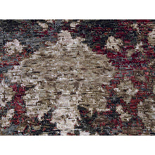 Load image into Gallery viewer, 9'1"x11'10" Green With Pop Of Red, Abrash, Salt And Pepper, Persian Mahal Design, Soft 100% Wool, Hand Knotted, Oriental Rug FWR475818