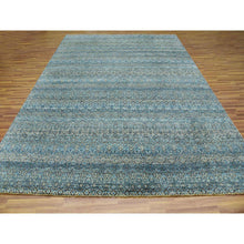 Load image into Gallery viewer, 9'1"x12' Georgian Blue, Kohinoor Herat Design With Small Geometric Repetitive, Tone On Tone, Soft To The Touch All Wool, Hand Knotted, Oriental Rug FWR478068