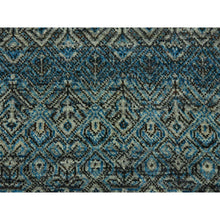 Load image into Gallery viewer, 9'1"x12' Georgian Blue, Kohinoor Herat Design With Small Geometric Repetitive, Tone On Tone, Soft To The Touch All Wool, Hand Knotted, Oriental Rug FWR478068