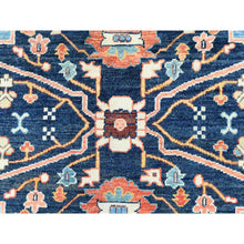 Load image into Gallery viewer, 9'x11'10" Light Blue, Natural Dyes Densely Woven, Soft Wool Hand Knotted, Afghan Peshawar With Serapi Heriz Design, Oriental Rug FWR492852
