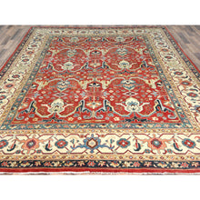 Load image into Gallery viewer, 9'x12' Soft Red, Dense Weave Pure Wool Hand Knotted, Afghan Peshawar With Bijar Garus Design Vegetable Dyes, Oriental Rug FWR492906