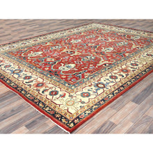 Load image into Gallery viewer, 9'x12' Soft Red, Dense Weave Pure Wool Hand Knotted, Afghan Peshawar With Bijar Garus Design Vegetable Dyes, Oriental Rug FWR492906