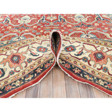 Load image into Gallery viewer, 9'x12' Soft Red, Dense Weave Pure Wool Hand Knotted, Afghan Peshawar With Bijar Garus Design Vegetable Dyes, Oriental Rug FWR492906