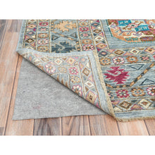 Load image into Gallery viewer, 8'8"x11'9" Light Blue, Vegetable Dyes Dense Weave, Extra Soft Wool Hand Knotted, Afghan Super Kazak With Geometric Medallions, Oriental Rug FWR493638
