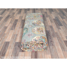Load image into Gallery viewer, 8'8"x11'9" Light Blue, Vegetable Dyes Dense Weave, Extra Soft Wool Hand Knotted, Afghan Super Kazak With Geometric Medallions, Oriental Rug FWR493638