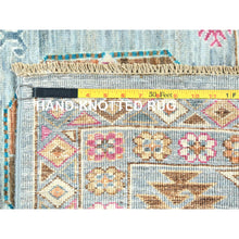 Load image into Gallery viewer, 8'8"x11'9" Light Blue, Vegetable Dyes Dense Weave, Extra Soft Wool Hand Knotted, Afghan Super Kazak With Geometric Medallions, Oriental Rug FWR493638
