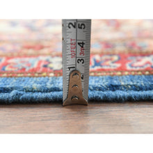 Load image into Gallery viewer, 9'x12'7" Denim Blue, Afghan Super Kazak With Floral Medallions, Vegetable Dyes Dense Weave, Soft Wool Hand Knotted, Oriental Rug FWR494682