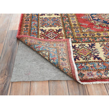 Load image into Gallery viewer, 8'10"x12'8" Rich Red, Hand Knotted Afghan Super Kazak With Geometric Medallions, Vegetable Dyes Dense Weave, Pure Wool, Oriental Rug FWR495846