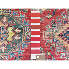 Load image into Gallery viewer, 8'10"x12'8" Rich Red, Hand Knotted Afghan Super Kazak With Geometric Medallions, Vegetable Dyes Dense Weave, Pure Wool, Oriental Rug FWR495846