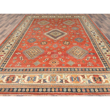 Load image into Gallery viewer, 9'x11'9" Crimson Red, Special Kazak With All Over Medallions Natural Dyes, Extra Soft Wool Hand Knotted, Oriental Rug FWR496254