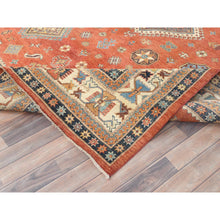Load image into Gallery viewer, 9'x11'9" Crimson Red, Special Kazak With All Over Medallions Natural Dyes, Extra Soft Wool Hand Knotted, Oriental Rug FWR496254