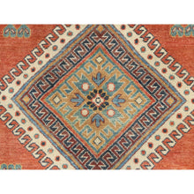 Load image into Gallery viewer, 9'x11'9" Crimson Red, Special Kazak With All Over Medallions Natural Dyes, Extra Soft Wool Hand Knotted, Oriental Rug FWR496254