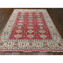 Load image into Gallery viewer, 9'x12' Auburn Red, Hand Knotted, Pure Wool,  Karajeh Design, Soft To The Touch Pile, Oriental Rug FWR507192