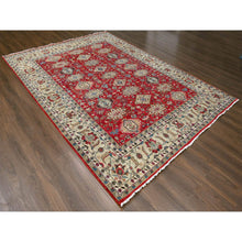 Load image into Gallery viewer, 9'x12' Auburn Red, Hand Knotted, Pure Wool,  Karajeh Design, Soft To The Touch Pile, Oriental Rug FWR507192