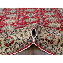 Load image into Gallery viewer, 9'x12' Auburn Red, Hand Knotted, Pure Wool,  Karajeh Design, Soft To The Touch Pile, Oriental Rug FWR507192