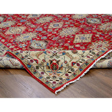 Load image into Gallery viewer, 9'x12' Auburn Red, Hand Knotted, Pure Wool,  Karajeh Design, Soft To The Touch Pile, Oriental Rug FWR507192