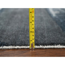 Load image into Gallery viewer, 8'10"x11'9" Asphalt Black, Modern Abstract Design, Hand Knotted, Organic Wool, Nepali Weave, Oriental Rug FWR508584