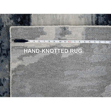 Load image into Gallery viewer, 8'10"x11'9" Asphalt Black, Modern Abstract Design, Hand Knotted, Organic Wool, Nepali Weave, Oriental Rug FWR508584