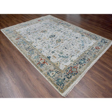 Load image into Gallery viewer, 8'10"x12' Heavenly Gray, Broken And Erased Persian Heriz Design, Denser Weave, Hand Knotted 100% Wool, Oriental Rug FWR509490