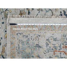Load image into Gallery viewer, 8'10"x12' Heavenly Gray, Broken And Erased Persian Heriz Design, Denser Weave, Hand Knotted 100% Wool, Oriental Rug FWR509490
