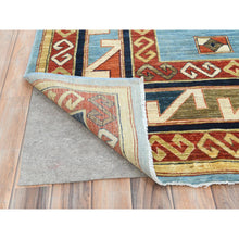 Load image into Gallery viewer, 9'x11'10" Sky Blue, Armenian Inspired Caucasian Design Vegetable Dyes, 200 Kpsi Pure Wool Hand Knotted, Oriental Rug FWR510192