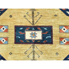 Load image into Gallery viewer, 9'x11'10" Sky Blue, Armenian Inspired Caucasian Design Vegetable Dyes, 200 Kpsi Pure Wool Hand Knotted, Oriental Rug FWR510192