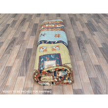 Load image into Gallery viewer, 9'x11'10" Sky Blue, Armenian Inspired Caucasian Design Vegetable Dyes, 200 Kpsi Pure Wool Hand Knotted, Oriental Rug FWR510192